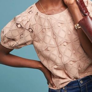 Maeve Sylvie Lace Blouse in Blush
